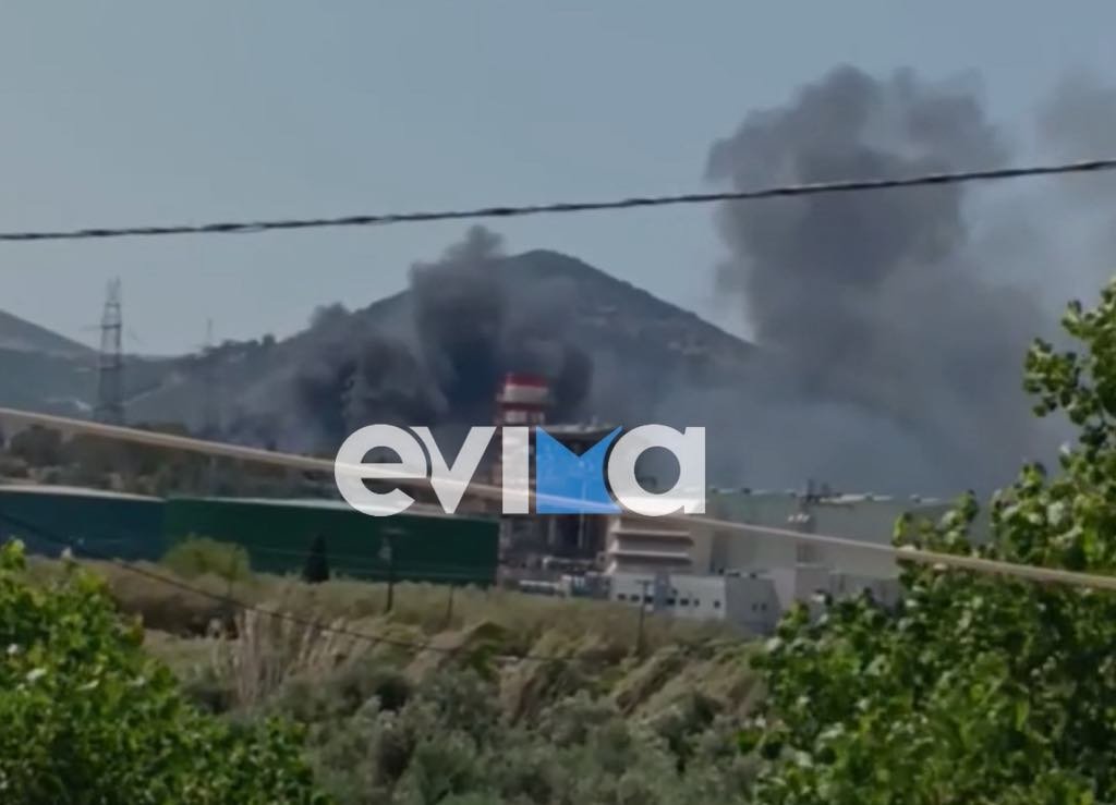 Εύβοια: Φωτιά σε προαύλιο χώρο επιχείρησης ανακύκλωσης – Οι πρώτες εικόνες
