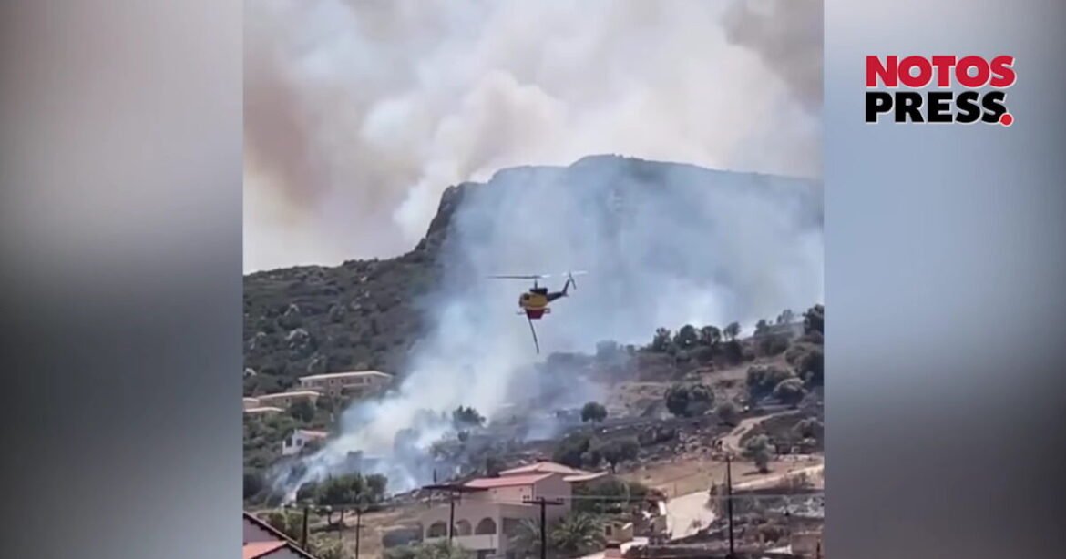 Φωτιά στη Μονεμβασιά – Δεύτερο μήνυμα από το 112 για εκκένωση των περιοχών Καραβοστάσι και Πλύτρα