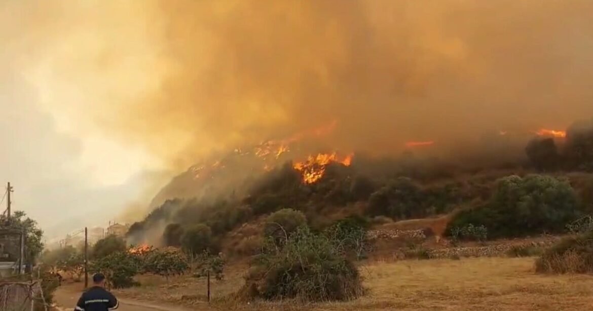 Φωτιά στο Κιλκίς, βόρεια της λίμνης Δοϊράνης – Μήνυμα του 112 για απομάκρυνση των κατοίκων