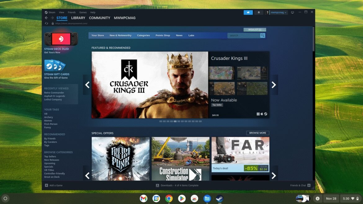 Τα Chromebooks θα πάψουν σύντομα να υποστηρίζουν το Steam