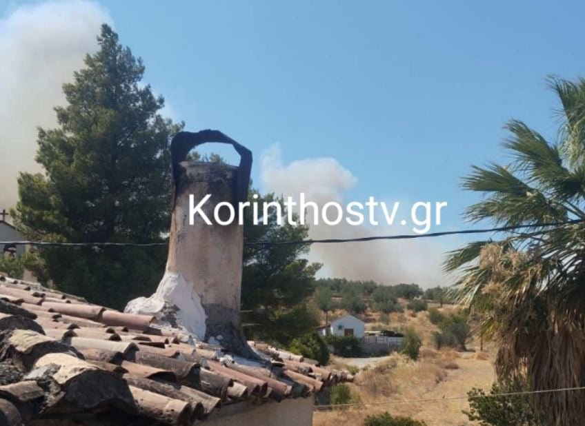 Φωτιά στην Αρχαία Νεμέα Κορινθίας – Μήνυμα από το 112