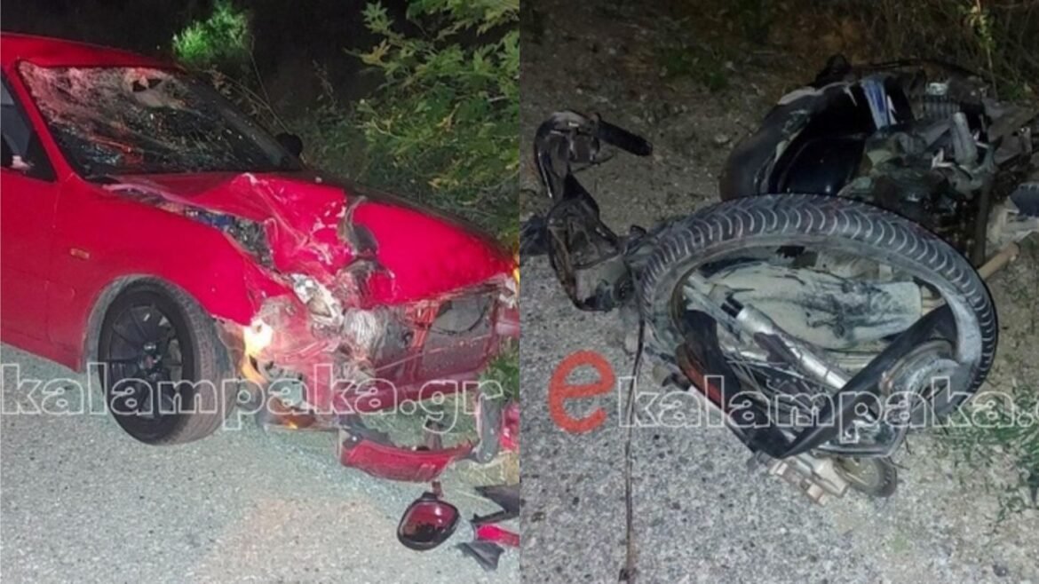 Θανατηφόρο τροχαίο στην Καλαμπάκα: Μηχανή συγκρούστηκε με αυτοκίνητο – Ένας νεκρός