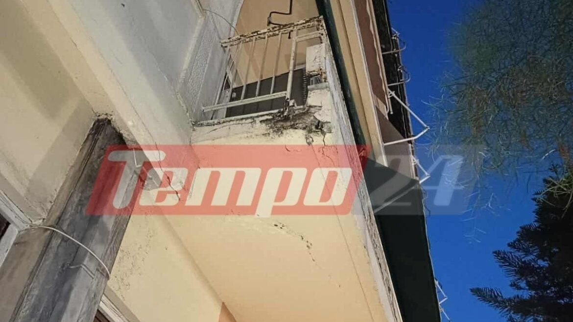 Πάτρα: Έπεσαν κομμάτια τσιμέντου από μπαλκόνι πολυκατοικίας – Από τύχη δεν υπήρξε κάποιος τραυματισμός