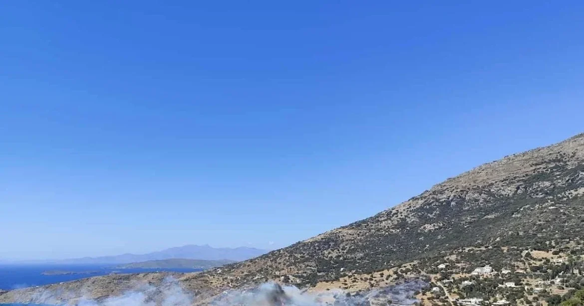Φωτιά στην Άνδρο: Επιχειρούν εναέρια μέσα – Ήχησε το 112 για «ετοιμότητα» στην Παλαιόπολη