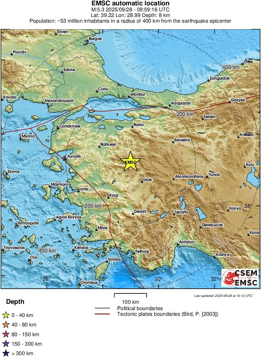 Ισχυρός σεισμός στην Τουρκία – Σείστηκαν Κωνσταντινούπολη, Προύσα και Σμύρνη