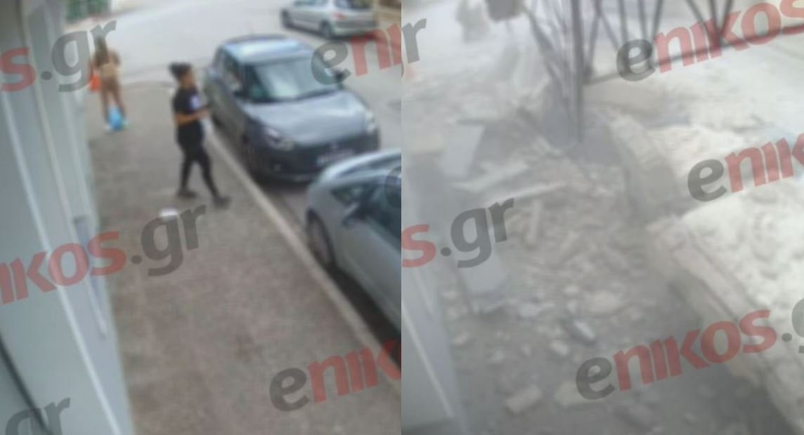 Λαύριο: Νέο βίντεο ντοκουμέντο από την στιγμή της κατάρρευσης του μπαλκονιού – Πώς 2 γυναίκες σώθηκαν την τελευταία στιγμή