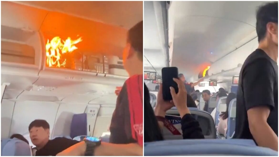Τρομακτικό βίντεο: Μπαταρία άρπαξε φωτιά μέσα σε πτήση της Air China