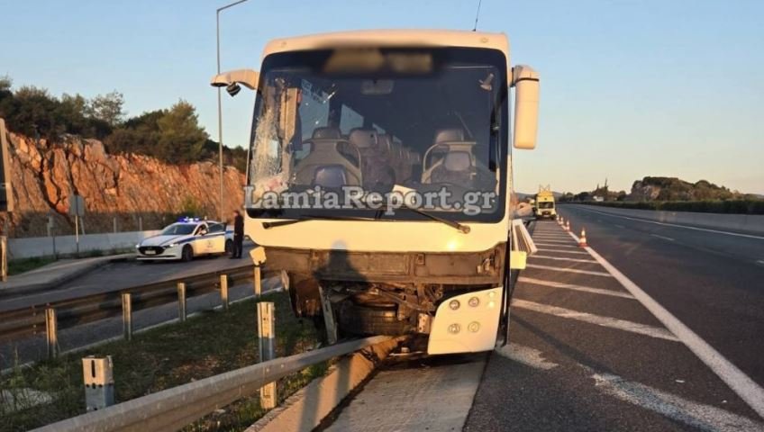 Εθνική Οδός: Τροχαίο ατύχημα με τουριστικό λεωφορείο που προσέκρουσε σε μπάρες – 6 άτομα στο νοσοκομείο –