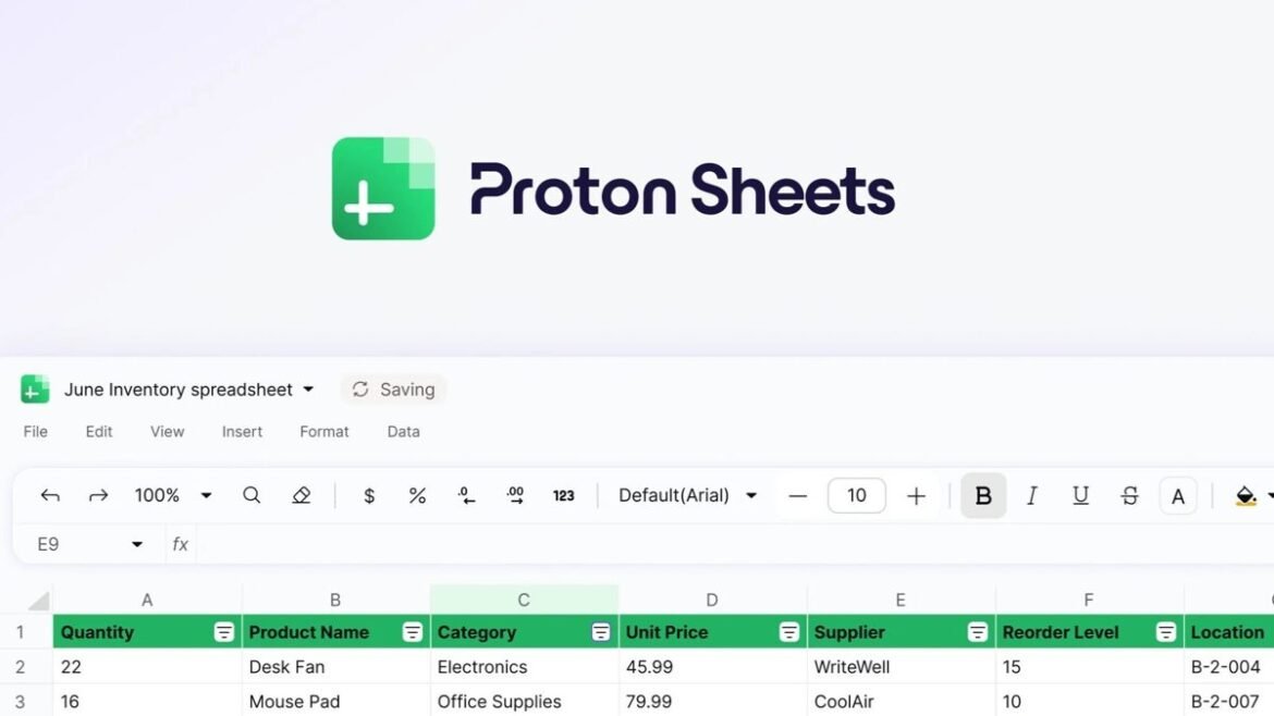 Η Proton λανσάρει ανταγωνιστή του Google Sheets και του Microsoft Excel
