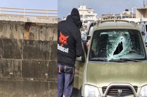 Ηράκλειο: Κομμάτι τσιμέντου έπεσε από γέφυρα και «καρφώθηκε» σε αυτοκίνητο – ΦΩΤΟ