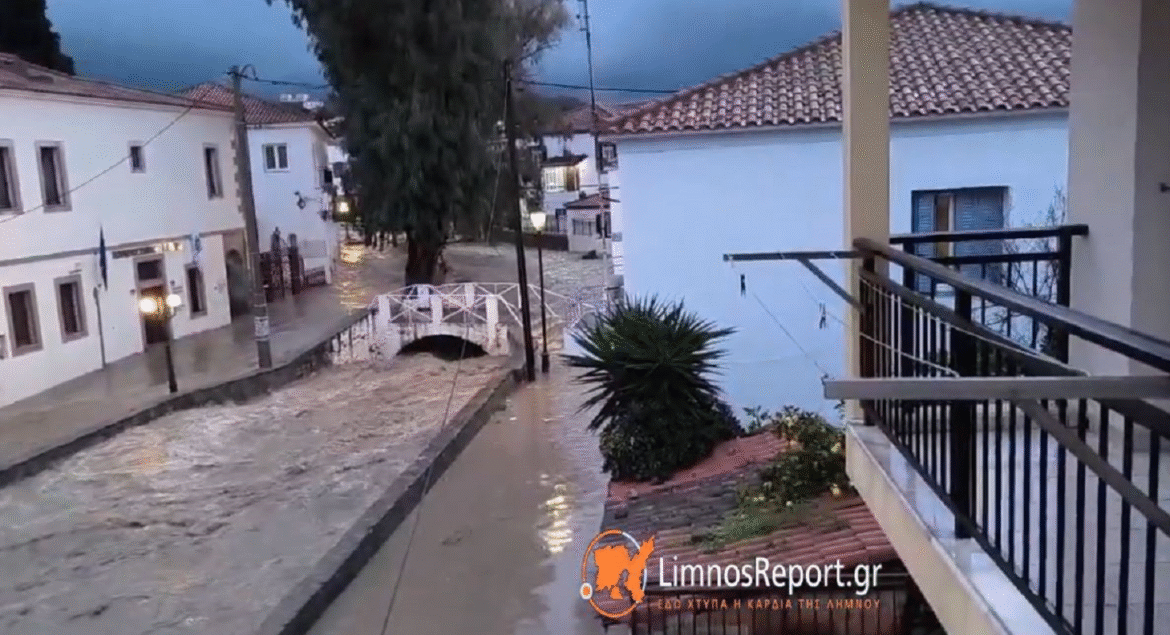 Κακοκαιρία: Ήχησε το 112 στη Λήμνο – «Περιορίστε τις μετακινήσεις σας»