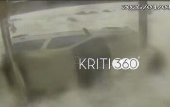 Χανιά: Κόβει την ανάσα βίντεο που δείχνει τα κύματα να «τραβάνε» Ι.Χ. στη θάλασσα