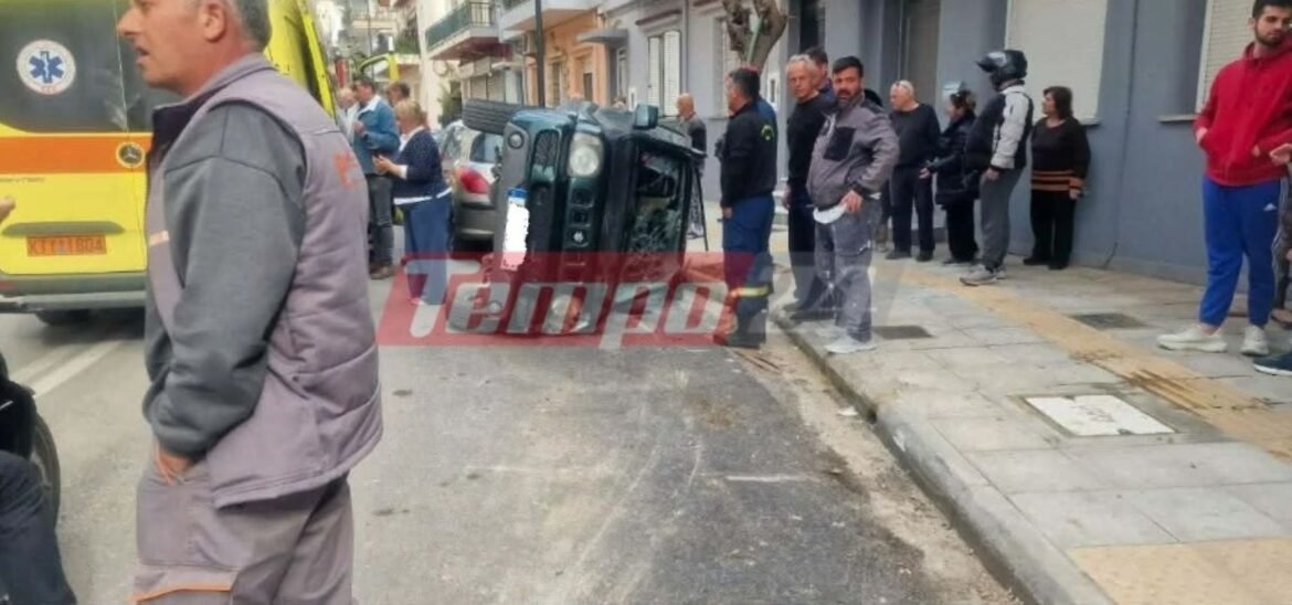 Σοβαρό τροχαίο στην Πάτρα: Τετραμελής οικογένεια εγκλωβίστηκε σε τζιπ