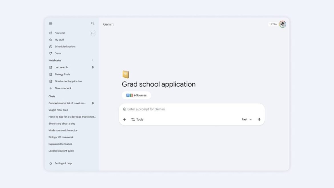 Google Gemini: Έρχονται τα «Notebooks» για να οργανώσετε την έρευνα και τα αρχεία σας