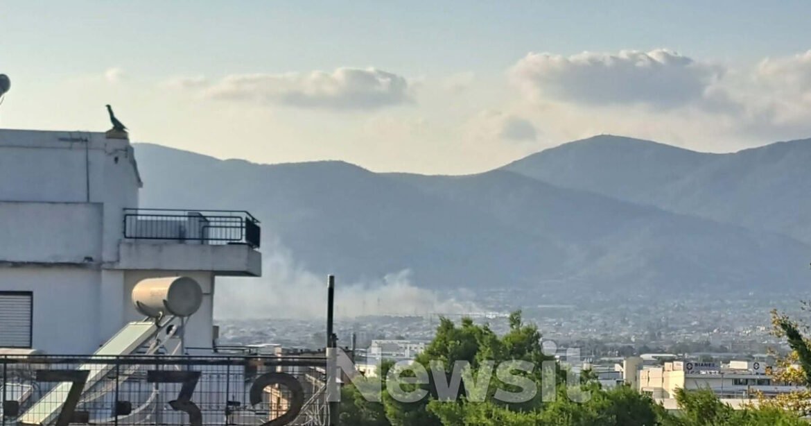Φωτιά στη λεωφόρο Πάρνηθος στο Μενίδι – Μήνυμα το 112