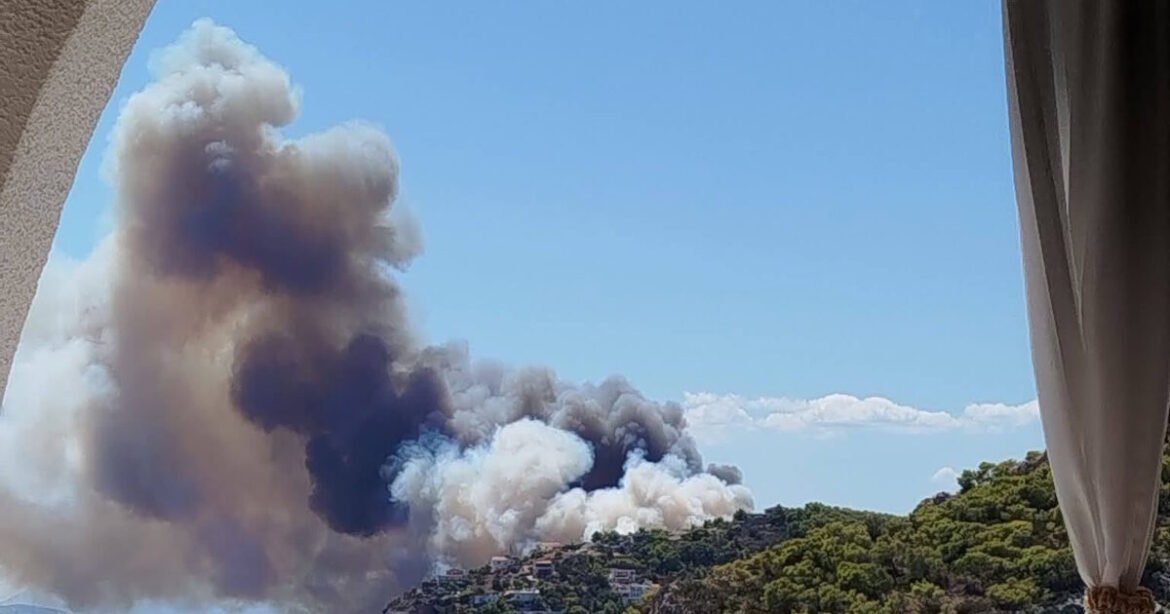 Φωτιά στη Σαλαμίνα: Μεγάλη κινητοποίηση της πυροσβεστικής, σηκώθηκαν 7 εναέρια μέσα