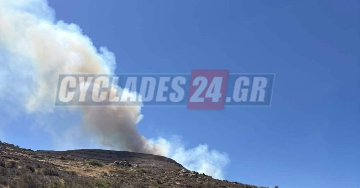Φωτιά στην Πάρο στην περιοχή Λεύκες: Σηκώθηκαν 6 εναέρια μέσα