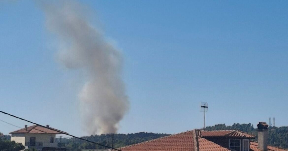Φωτιά στην Χαλκιδική: Μήνυμα του 112 για ετοιμότητα στην Ελάνη, επιχειρούν εναέρια μέσα